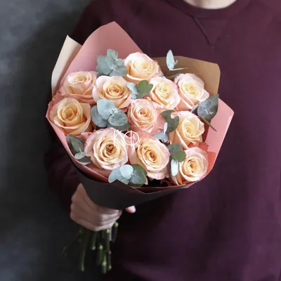 55 пионовидных роз «Шиммер» цена 7 700 грн купить букет с доставкой по  Львову - Kvitna - Роза, Роза пионовидная Персиковый