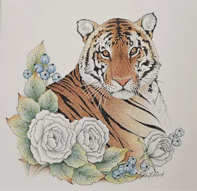 In me the tiger sniffs the rose by zhengyucong on DeviantArt