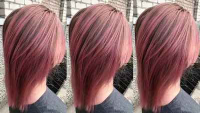 Розовое мелирование на темные волосы - 78 фото
