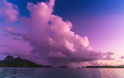 Море, волны, розовое небо Обои 2560x1440 2K (WQHD) (QHD)