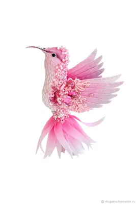 Купить Декоративная птица на клипсе 16см с декором из пайеток, цвет -  розовый 499-124 - оптом в Одессе, Украине, 7КМ от BonaDi.