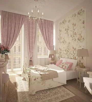 Elegant pastel bedroom | Красивые спальни, Розовые шторы, Квартирные идеи