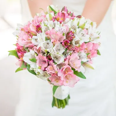 Букет невесты бело-розовый - Магазин Марифлора