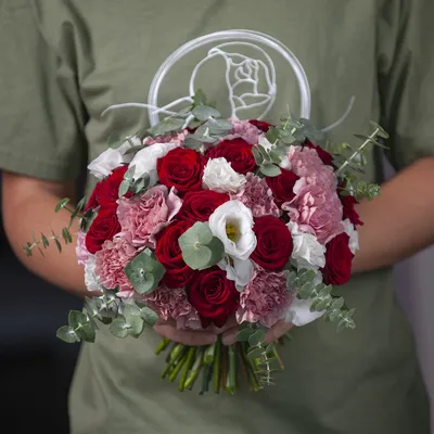 Купить Свадебный букет Розовая карамель с доставкой в Омске - магазин  цветов Трава