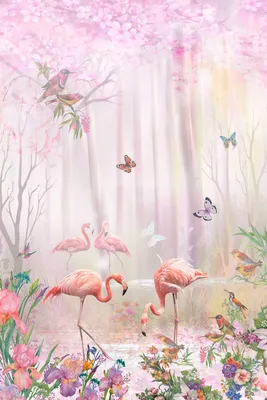Фотообои Dekor Vinil \"Пара розовых фламинго на сером фоне\" 300х260 см в  Саратове – купить по низкой цене в интернет-магазине Леруа Мерлен