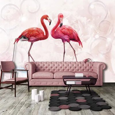 Флизелиновые фото обои птицы 368х254 см Розовые фламинго (10199V8)+клей  (ID#1070763330), цена: 1800 ₴, купить на Prom.ua