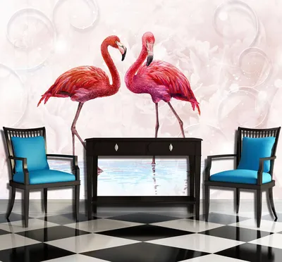 3D пользовательские розовые фламинго, персонализированные обои для  гостиной, фоновая стена для телевизора, спальни, столовой, роспись,  маникюрный магазин, салон красоты | AliExpress