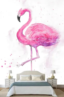 Фламинго. Обои на заказ - печать бесшовных дизайнерских обоев для стен по  своему рисунку