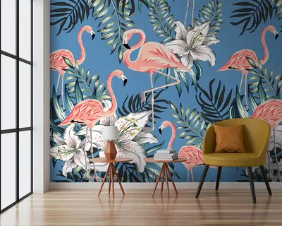 Фотообои Dekor Vinil фламинго,розовый,серый фон,птицы,обои для  спальни,фреска на кухню, бетон,постер,картина,масло,живопись | AliExpress