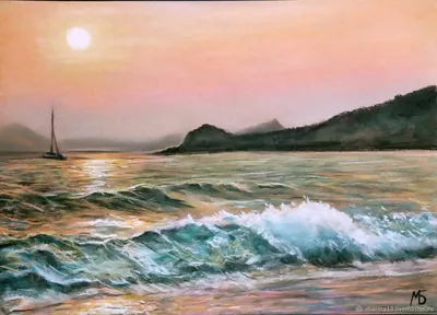 Картина \"Розовый рассвет на морском побережье\" | Интернет-магазин картин  \"АртФактор\"