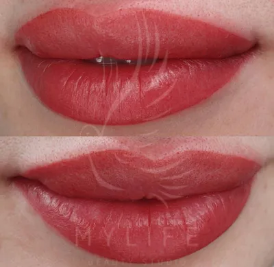 Татуаж губ. Фото до и после | Фото татуаж губ