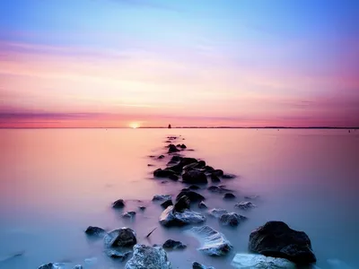 Море розовый закат - 65 фото