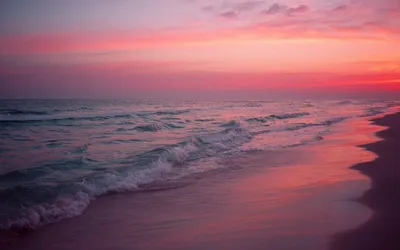 Картина «Розовый закат на море» Холст, Масло 2022 г.