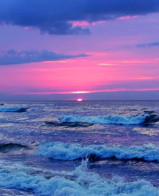 Пазл «Розовый закат над морем» из 396 элементов | Собрать онлайн пазл  №159543