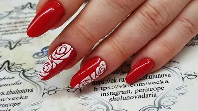 Beautiful Watercolor Rose Nail Art