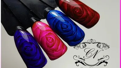 дизайн ногтей трафаретные розы схема. как рисовать трафаретные розы. схема  розы - YouTube