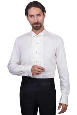 Купить Рубашка мужская под бабочку, под смокинг белая T.M.Lewin приталенная  Slim Fit в Москве