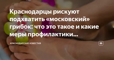 Краснодарцы рискуют подхватить «московский» грибок: что это такое и какие  меры профилактики необходимы | Краснодарские известия | Дзен