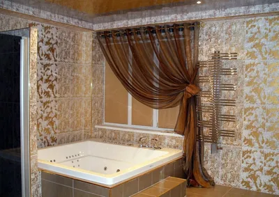 Оформление окон в ванной комнате: занавески, римские и рулонные шторы в  дизайне ванных комнат