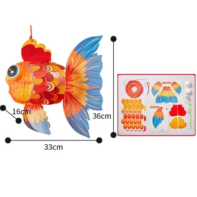 Купить Со светодиодной подсветкой, кои-карп, рыба-фонарь в китайском стиле,  сделай сам, фонарь середины осени, ретро аксессуары Hanfu | Joom