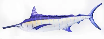 Голубая рыба марлин изолирована на белом фоне | Премиум Фото