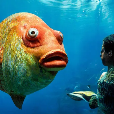 Туристы сняли на видео странную рыбу с «человеческим лицом» - YouTube