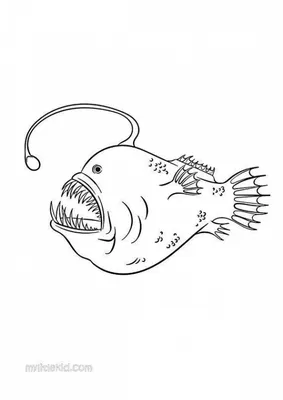 Рыба удильщик огромная, летит над …» — создано в Шедевруме