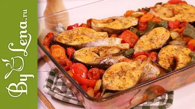 Запеченная рыба в духовке с овощами - быстро, вкусно, красиво и полезно! -  YouTube