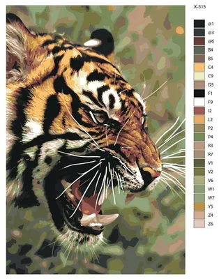 Купить живопись по номерам Живопись по Номерам Рычащий тигр, 40x60, цены на  Мегамаркет | Артикул: 600001136780