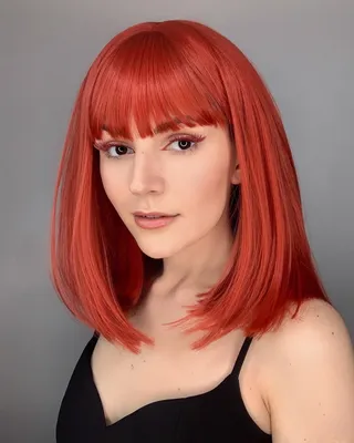Красно-рыжий парик каре с челкой купить с доставкой в интернет-магазине