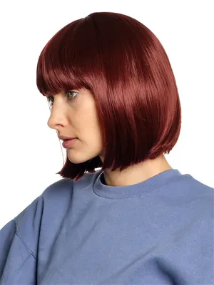 Каре на рыжие волосы с чёлкой