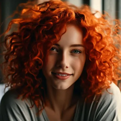 Девушка рыжие кудрявые волосы, …» — создано в Шедевруме