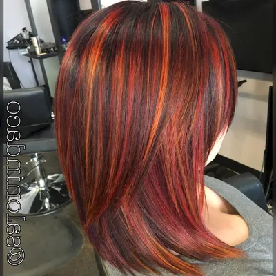 Рыжее мелирование на темные волосы (54 лучших фото)