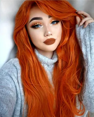 35 потрясающих идей макияжа для обладательниц голубых глаз (им идут не  только серые цвета) | Cosplay hair, Orange hair, Hair styles
