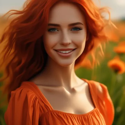 Девушка ,рыжие волосы , стрижка каре…» — создано в Шедевруме