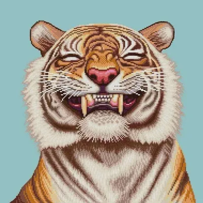 Рисунок для вышивания бисером Конек 1449 Саблезубый тигр 40х40 см – купить  оптом и в розницу от 610.0 руб. | ШвейСклад