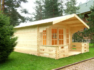 Садовый домик с верандой С-383-2 – купить по цене 235 000 руб. в компании  «Тимберлок»