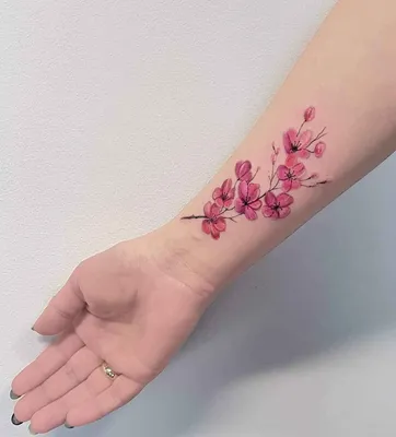 женское тату сакура фото_10 | Pink flower tattoos, Blossom tattoo, Tattoos  for women flowers