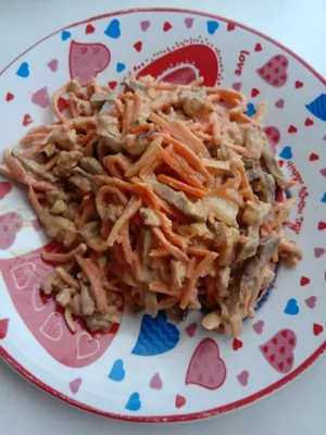 Салат из корейской моркови с говяжьим сердцем - рецепт автора Светлана  Любимова🌱🌳