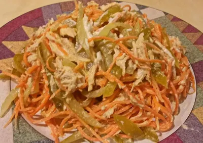 Салат с корейской морковкой и яичными блинами — рецепт с фото пошагово +  отзывы