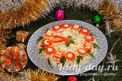 Салат Часы Новогодний рецепт с фото пошагово - 1000.menu