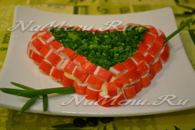 Праздничный салат \"Сердце\" - 10 пошаговых фото в рецепте