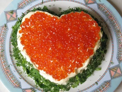 Романтический салат в форме сердца - E D A A