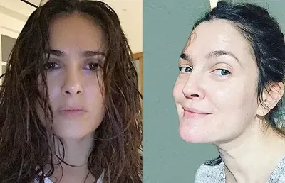 Истинное лицо: Сальма Хайек и Дрю Бэрримор опубликовали селфи без макияжа