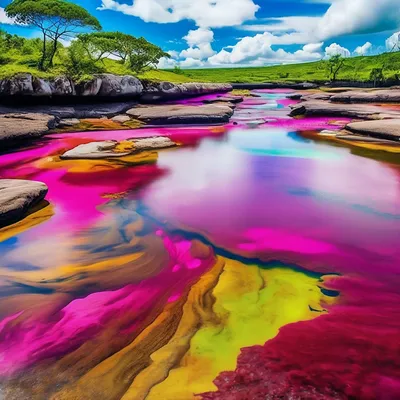Река Каньо-Кристалес - многоцветная …» — создано в Шедевруме
