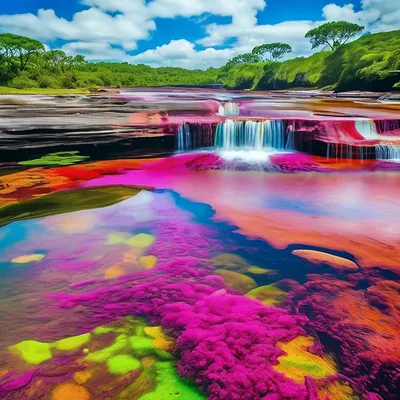 Река Каньо-Кристалес - многоцветная …» — создано в Шедевруме