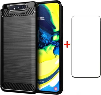 Amazon.com: Phone Case for Samsung Galaxy A80 with Tempered Glass Screen  Protector Cover and Cell Accessories Slim Thin Rugged Silicone Bumper  Glaxay A 80 90 GalaxyA80 Gaxaly A90 2020 Cases Women Men