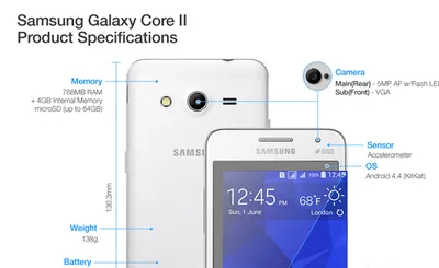 SAMSUNG Galaxy CORE 2 - สินค้ารุ่นก่อนหน้า, โทรศัพท์มือถือ SAMSUNG Galaxy  CORE 2 สีดำ | สุรจิตออนไลน์