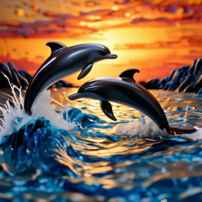Красивые дельфины - онлайн-пазл
