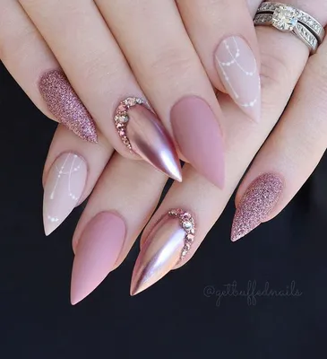 Beautiful nails в Instagram: «📎Мастер @getbuffednails Девочки, не  забывайте ставить лайк💋 и подписаться))) Самые… | Rose gold nails, Gold  nails, Solid color nails
